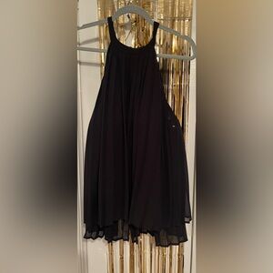 Umgee Black Pleated Halter Tunic Dressy Top
